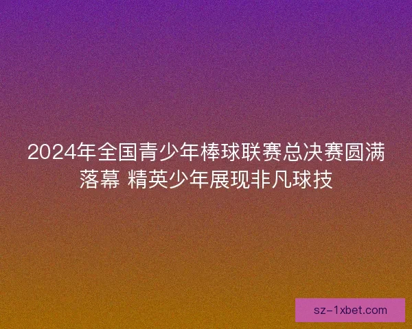 2024年全国青少年棒球联赛总决赛圆满落幕 精英少年展现非凡球技