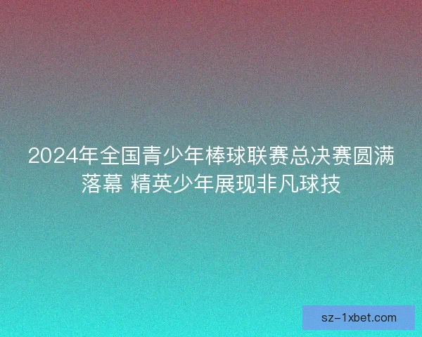 2024年全国青少年棒球联赛总决赛圆满落幕 精英少年展现非凡球技