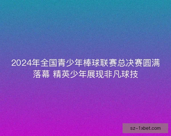 2024年全国青少年棒球联赛总决赛圆满落幕 精英少年展现非凡球技 2024年全国青少年棒球联赛总决赛圆满落幕 精英少年展现非凡球技