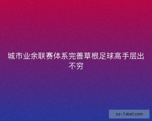 城市业余联赛体系完善草根足球高手层出不穷 城市业余联赛体系完善草根足球高手层出不穷