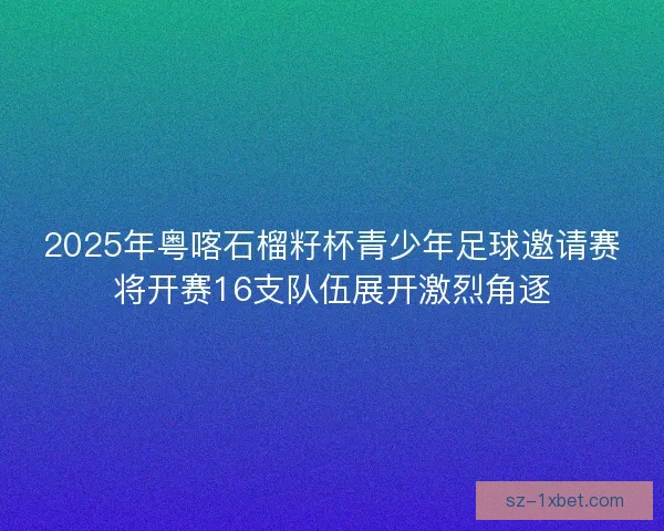 2025年粤喀石榴籽杯青少年足球邀请赛将开赛16支队伍展开激烈角逐 2025年粤喀石榴籽杯青少年足球邀请赛将开赛16支队伍展开激烈角逐